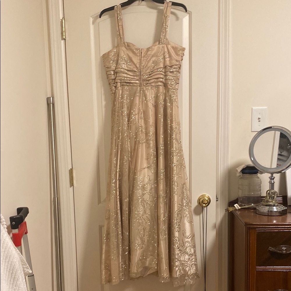 Elegant Gold Masquerade Dress